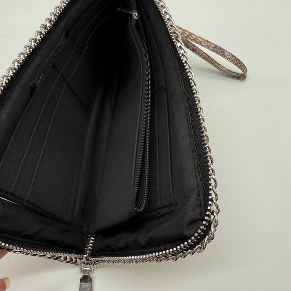 3am Forever‎ Snake Print Wristlet Wallet Clutch with Chain Detail-zipper - Picture 5 of 10